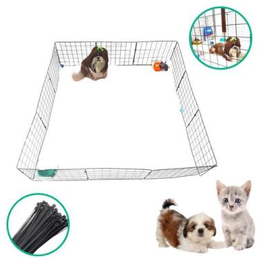 Imagem de Gaiola Móvel 12 Telas Tela Aramada 30x40cm Coelho Gato Cachorro Modula