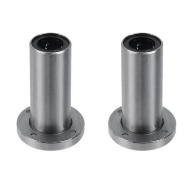 Imagem de Oedema 4 peças de rolamentos lineares de flange redonda extralongos LMF20LUU Rolamentos de esferas lineares 20 mm diâmetro de furo 32 mm OD 80 mm de comprimento para máquinas de embalagem, impressoras