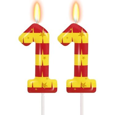 Imagem de Velas de aniversário de feiticeiro mágico – Número 11 para cupcake, decorações de bolo, tema de feiticeiro, artigos de decoração de festa de aniversário