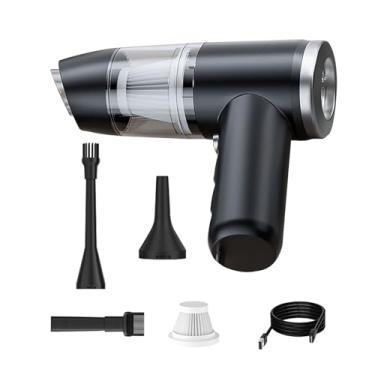 Imagem de Aspirador de pó portátil sem fio – Aspirador de pó potente | Espanador de ar portátil recarregável para carro, pêlos, pêlos, pó, limpeza de carpete para casa