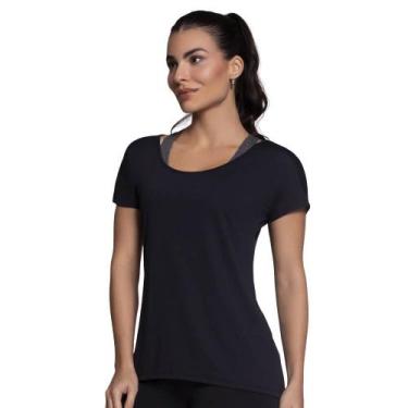 Imagem de Camiseta Feminina DryFit Selene 20860 002, Preto, GG