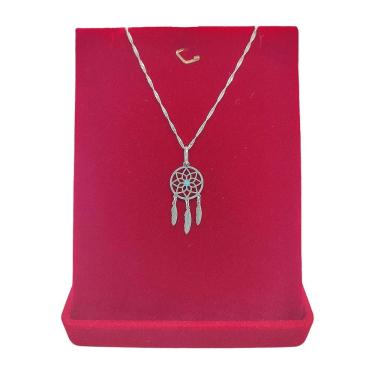 Imagem de Corrente Singapura 45cm Pingente Filtro dos Sonhos Prata 925