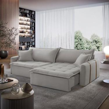 Imagem de Sofá Cama Veludo em Madeira Eucalipto 200cm Braço 20cm Arizona Meu Sof