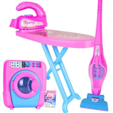 Imagem de Kit Limpeza Brinquedo Infantil Máquina Aspirador Tabua 5pcs
