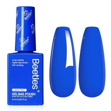 Imagem de Beetles Blue Gel Polish – Hema Free Abyss Halo Gel, cor azul, lâmpada LED de imersão UV, arte de unhas, garrafa colorida, presentes de manicure para mulheres
