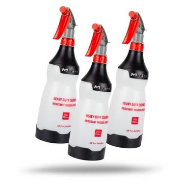 Imagem de Maxshine Frasco de spray resistente – Pulverizador de 740 ml resistente a produtos químicos com bocal ajustável e gatilho ergonômico para limpeza de carro, garagem, casa (preto [conjunto com 3]