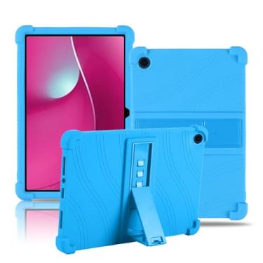 Imagem de Capa para tablet T-Mobile Revvl Tab 2 de 10,1 polegadas, capa de proteção para tablet NOUKAJU Tablet, suporte ajustável, silicone macio, capa de proteção de silicone para Revvl Tab 2 (azul celeste)