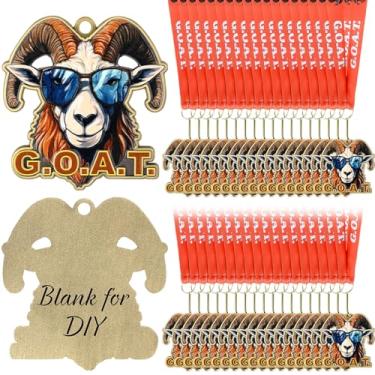 Imagem de Loetere 12 peças de medalhas de prêmio Cornhole/Natação/MVP a granel com fita de pescoço Bandeira de 6,5 cm Troféu Esportivo de Futebol Presente de Equipe de Competição (Cabra)