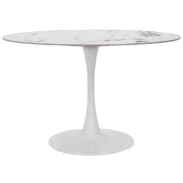 Imagem de Mesa Saarinen Tulipa Jantar Oval 120X80Cm Tampo Marmorizado - Waw Desi