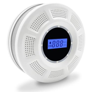 Imagem de Scondaor Combo detector de fumaça e monóxido de carbono com visor LCD, alarme de fumaça de sensor duplo e detector co com indicadores LED e botão de teste/mudo, reparos de bateria AA