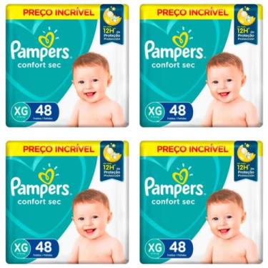 Imagem de KIT 4 Fraldas Pampers Confort Sec Tamanho XG Com 48 Unidades