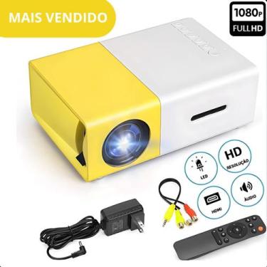 Imagem de Projetor Filme Mini 400 Lumens Datashow Portátil Hdmi Amarelo - LIPPIN
