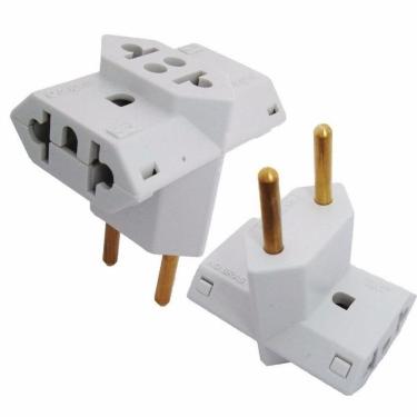 Imagem de Kit 3 Plug T De Tomada Adaptador Benjamin Universal 10A