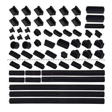 Imagem de Plugue antipoeira, tampa de silicone HFEIX para porta de computador, kit de protecor preto (preto 61)