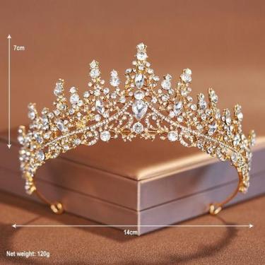 Imagem de Coroa De Cabelo Noiva Casamento Prata Dourada  Tiara T107 - Milly O Sh