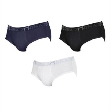 Imagem de Kit 3 Cuecas Slip Zorba - Coleção Stylo 643K Algodão, Branco, Preto, M
