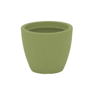 Imagem de Vaso Com Prato Tramontina Asteca 38 Cm Em Polietileno Concreto Tramont