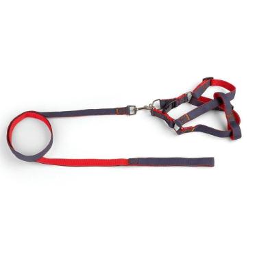 Imagem de Coleira - Guia Com Peitoral Jeans - P Azul