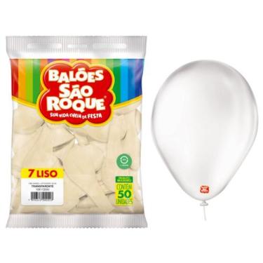 Imagem de Balão Bexiga N 7 Transparente Com 50 unidades - São Roque