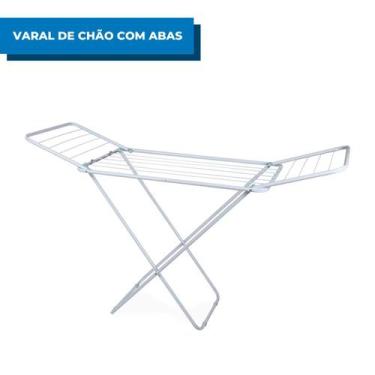 Imagem de Varal de Chão Com Abas Slim Mor Reforçado Retrátil Ideal Varanda Apart