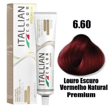 Imagem de Coloração Itallian Premium Louro Escuro Vermelho Natural 6.60 - 60g