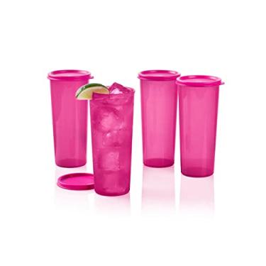 Imagem de Tupperware Copos retos de 473 ml em rosa fúcsia - conjunto de 4
