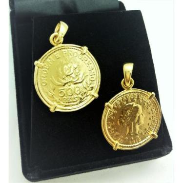 Imagem de Pingente 500 Réis Semelhante Ao De 1913 Banho De Ouro 18k 1563 - Très 