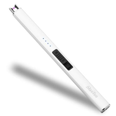 Imagem de MeeToo Isqueiro elétrico recarregável tipo C - presentes para esposa, homens, mulheres, vovó, arco de plasma, isqueiros à prova de vento para vela, Natal, acampamento, cozinha, branco