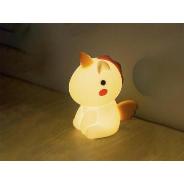 Imagem de Luminária De Mesa Taschibra Touch Soft Led Unicórnio Uni Rgb