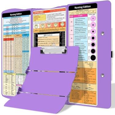 Imagem de Trustnice Prancheta de Enfermagem Prancheta Dobrável Médica: Folhas de Dicas Da Edição de Enfermagem Alumínio 3 Camadas Prancheta Dobrável Clipe de Perfil de Tamanho de Bolso de Enfermagem Bloco de No