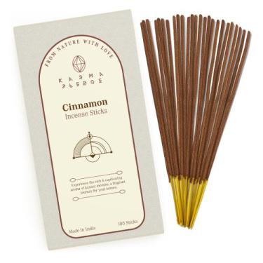 Imagem de Palitos de incenso KARMAPLEDGE com canela orgânicos mergulhados à mão 