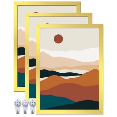 Imagem de Conjunto de 3 porta-retratos ijuerybai Gold para fotos 8x11