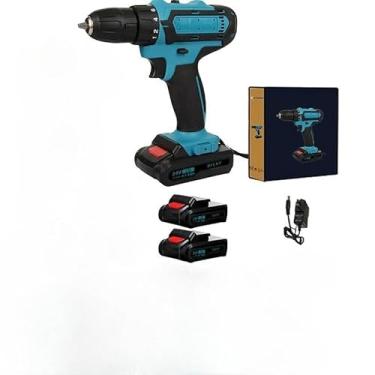 Imagem de Parafusadeira 2 Baterias 48v Furadeira Maleta 28pcs Cor Preto/azul 110v/220v (24V_28PCS_2 baterias_azul)