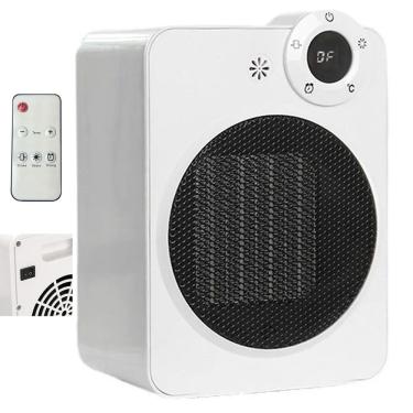 Imagem de Aquecedor Eletrico Display Digital Controle Angulo 70 Graus Temperatura Ajustavel Portatil Quarto Sala Ambiente Interno