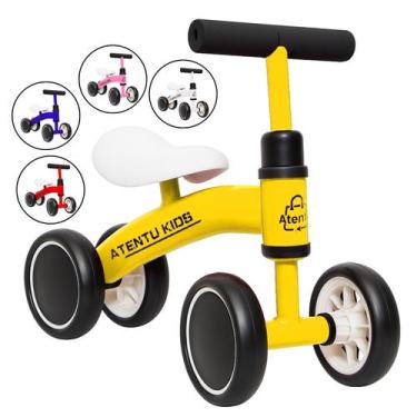 Imagem de Bicicleta Infantil De Equilíbrio Sem Pedal 4 Rodas - ATENTU, Amarelo