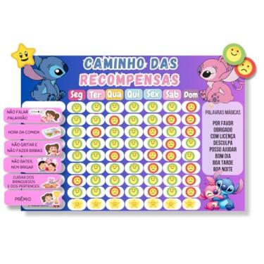 Imagem de Quadro de Tarefas e Rotinas Diárias Infantil - Modelos de Menina (Monstrinho Azul)