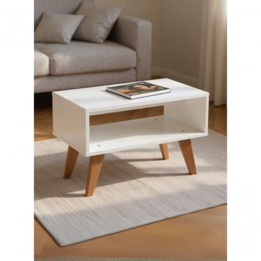 Imagem de Mesa De Centro Retro 60cm Mdf Branco - On Móveis