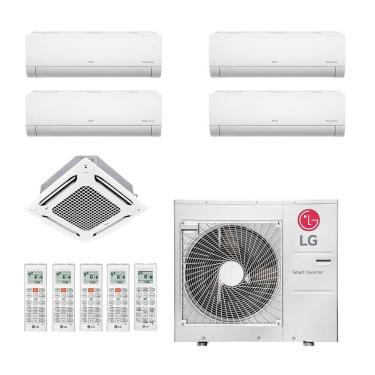 Imagem de Ar-Condicionado Multi Split Inverter LG 48.000 (3x Evap HW 9.000 + 1x Evap HW 18.000 + 1x Evap Cassete 4 Vias 24.000) Quente/Frio 220V