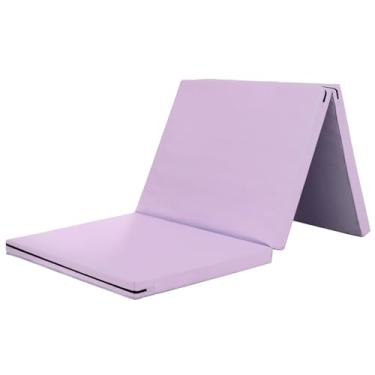 Imagem de KaRaDaStyle Tapete de ginástica tapetes elásticos dobráveis 180 cm x 78 cm x 5 cm exercício treino muscular crianças brincam horizontal tapete de barra esportes ioga à prova de som uso doméstico (Roxo)