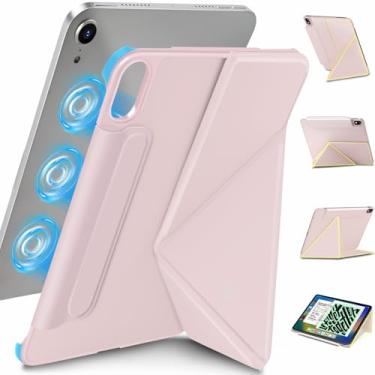 Imagem de Wonzir Capa para iPad mini 7 A17 Pro (2024), iPad mini 7ª/6ª geração (2024/2021), capa magnética fina e poderosa, 4 ângulos em pé, proteção durável, suporta lápis (rosa)