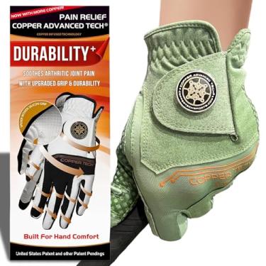 Imagem de Luvas de golfe femininas Copper Advanced Tech 2.0 para golfista destro ou canhoto | Luva de golfe feminina de compressão de cobre com suporte para juntas | Durabilidade resistente a rasgos e aderência