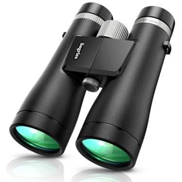 Imagem de Binóculos ED 12 x 50 para adultos - binóculos profissionais de prisma de telhado, sistema óptico HD, aderência antiderrapante, binóculos à prova d'água, binóculos de alta potência, prisma BAK4, lentes