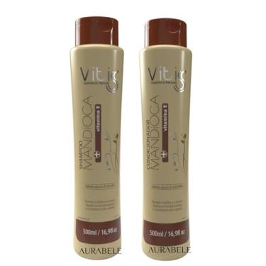 Imagem de Shampoo 500ml e Condicionador 500ml Mandioca + Vit E Vitiss Fortalece e Acelera o Crescimento dos fios