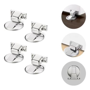 Imagem de 2X Kit 4 Prendedor Fixador Trava Porta Magnético Batedor