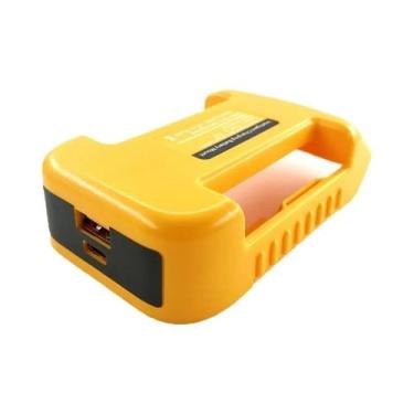 Imagem de Adaptador Carregador USB 18V Para Makita Dewalt Milwaukee Com Suporte 