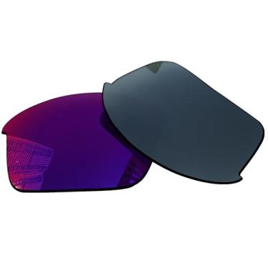Imagem de Acefrog Lentes de reposição polarizadas de 1,5 mm para óculos de sol Oakley Flak Jacket OO9008 63 mm, material atualizado, resistente a impactos - espelhado polarizado Midnight Sun - 1,5 mm