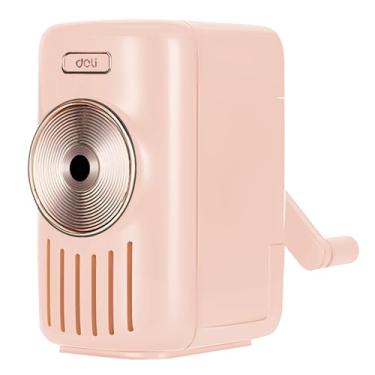 Imagem de deli Apontador manual de manivela, apontador manual de 5ª engrenagem, apontador de lápis de mão para lápis de 6,9 a 8 mm (preto)