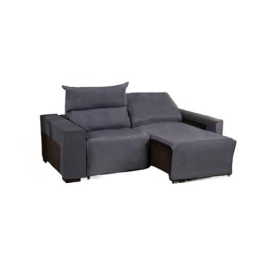 Imagem de Kit Capa para Sofá Retrátil 2 Lugares - Tecido Soft e Confortável, Capa Protetora Ajustável, para Sofá de Espuma(Cinza,0,60 cm)