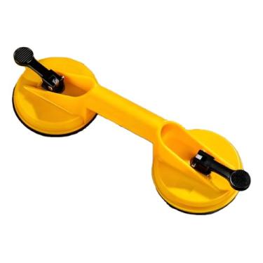 Imagem de Ventosa Sucção Dupla Vidro 80kg Amarela Chapa Mármore Alça Puxador Fixador Forte Espelho Painel