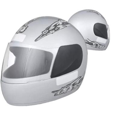 Imagem de Capacete Fechado Moto Pro Tork Prata Racing Motocicleta Motoqueiro